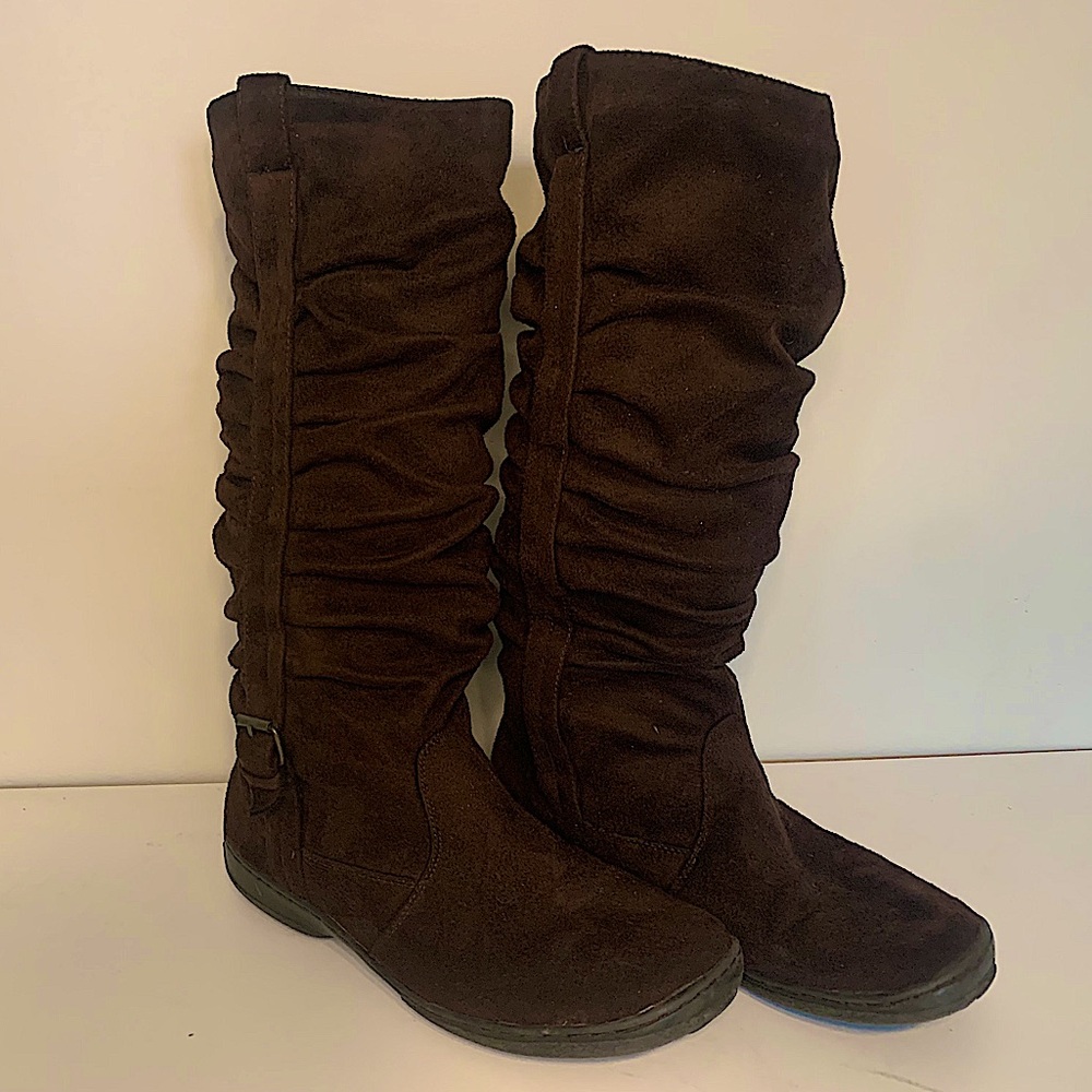 Women’s Brown Fabric Boots Size-9